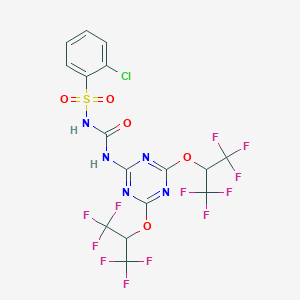 2-[({[(2-Chlorophenyl)sulfonyl]amino}carbonyl)amino]-4,6-bis[2,2,2-trifluoro-1-(trifluoromethyl)ethoxy]-1,3,5-triazine