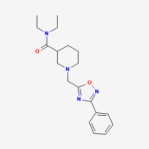 molecular formula C19H26N4O2 B3773658 N,N-diethyl-1-[(3-phenyl-1,2,4-oxadiazol-5-yl)methyl]-3-piperidinecarboxamide 