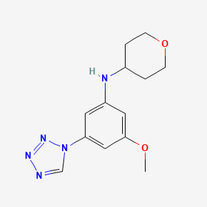 molecular formula C13H17N5O2 B3773664 N-[3-methoxy-5-(1H-tetrazol-1-yl)phenyl]tetrahydro-2H-pyran-4-amine 
