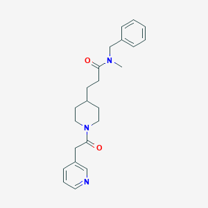molecular formula C23H29N3O2 B3773671 N-benzyl-N-methyl-3-[1-(2-pyridin-3-ylacetyl)piperidin-4-yl]propanamide 
