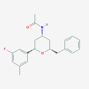 molecular formula C21H24FNO2 B3773797 N-[(2S*,4R*,6S*)-2-benzyl-6-(3-fluoro-5-methylphenyl)tetrahydro-2H-pyran-4-yl]acetamide 
