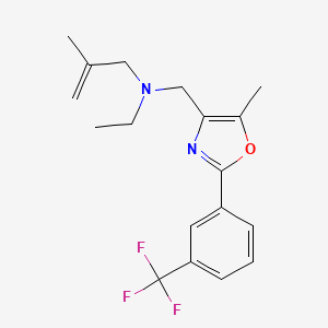 molecular formula C18H21F3N2O B3773823 N-ethyl-2-methyl-N-({5-methyl-2-[3-(trifluoromethyl)phenyl]-1,3-oxazol-4-yl}methyl)-2-propen-1-amine 