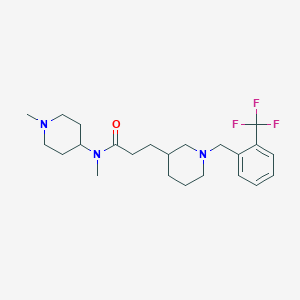 molecular formula C23H34F3N3O B3773857 N-methyl-N-(1-methyl-4-piperidinyl)-3-{1-[2-(trifluoromethyl)benzyl]-3-piperidinyl}propanamide 
