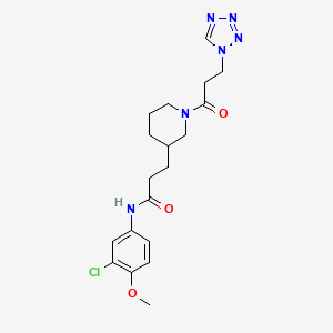 molecular formula C19H25ClN6O3 B3773913 N-(3-chloro-4-methoxyphenyl)-3-{1-[3-(1H-tetrazol-1-yl)propanoyl]-3-piperidinyl}propanamide 
