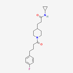 molecular formula C21H29FN2O2 B3773959 N-cyclopropyl-3-{1-[4-(4-fluorophenyl)butanoyl]-4-piperidinyl}propanamide 
