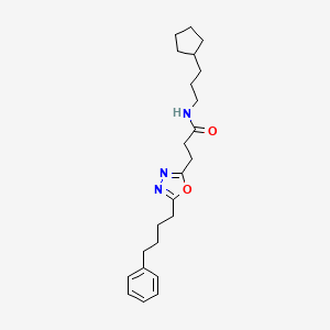molecular formula C23H33N3O2 B3773963 N-(3-cyclopentylpropyl)-3-[5-(4-phenylbutyl)-1,3,4-oxadiazol-2-yl]propanamide 