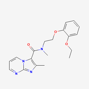 molecular formula C19H22N4O3 B3774023 N-[2-(2-ethoxyphenoxy)ethyl]-N,2-dimethylimidazo[1,2-a]pyrimidine-3-carboxamide 