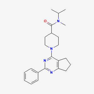 molecular formula C23H30N4O B3774094 N-isopropyl-N-methyl-1-(2-phenyl-6,7-dihydro-5H-cyclopenta[d]pyrimidin-4-yl)-4-piperidinecarboxamide 