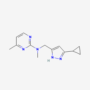 molecular formula C13H17N5 B3774198 N-[(5-cyclopropyl-1H-pyrazol-3-yl)methyl]-N,4-dimethyl-2-pyrimidinamine 