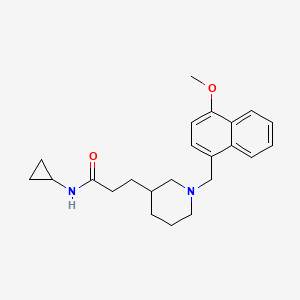 molecular formula C23H30N2O2 B3774223 N-cyclopropyl-3-{1-[(4-methoxy-1-naphthyl)methyl]-3-piperidinyl}propanamide 