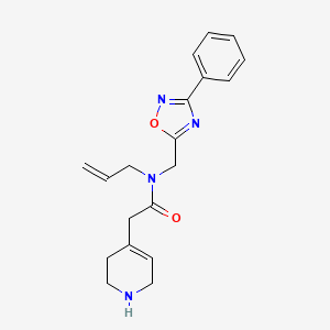 molecular formula C19H22N4O2 B3774245 N-allyl-N-[(3-phenyl-1,2,4-oxadiazol-5-yl)methyl]-2-(1,2,3,6-tetrahydro-4-pyridinyl)acetamide hydrochloride 