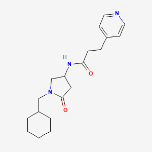 molecular formula C19H27N3O2 B3774307 N-[1-(cyclohexylmethyl)-5-oxo-3-pyrrolidinyl]-3-(4-pyridinyl)propanamide 