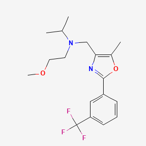 molecular formula C18H23F3N2O2 B3774330 N-(2-methoxyethyl)-N-[[5-methyl-2-[3-(trifluoromethyl)phenyl]-1,3-oxazol-4-yl]methyl]propan-2-amine 