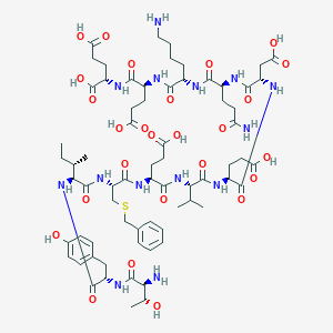 molecular formula C69H102N14O26S B037744 S-Benzyl-CD4 (83-94) peptide CAS No. 123380-68-7