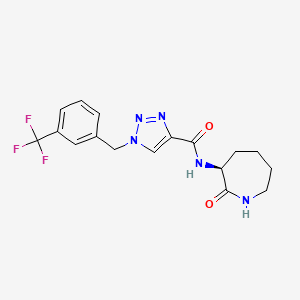 molecular formula C17H18F3N5O2 B3774408 N-[(3S)-2-oxo-3-azepanyl]-1-[3-(trifluoromethyl)benzyl]-1H-1,2,3-triazole-4-carboxamide 