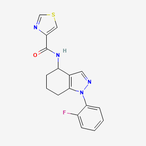 molecular formula C17H15FN4OS B3774473 N-[1-(2-fluorophenyl)-4,5,6,7-tetrahydroindazol-4-yl]-1,3-thiazole-4-carboxamide 