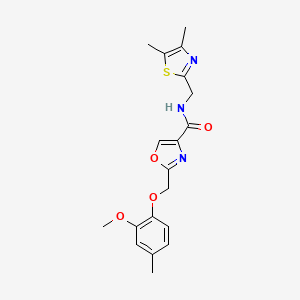 molecular formula C19H21N3O4S B3774541 N-[(4,5-dimethyl-1,3-thiazol-2-yl)methyl]-2-[(2-methoxy-4-methylphenoxy)methyl]-1,3-oxazole-4-carboxamide 