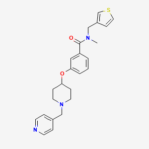 molecular formula C24H27N3O2S B3774573 N-methyl-3-{[1-(4-pyridinylmethyl)-4-piperidinyl]oxy}-N-(3-thienylmethyl)benzamide 