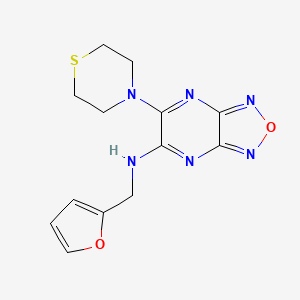 molecular formula C13H14N6O2S B3774596 N-(2-furylmethyl)-6-(4-thiomorpholinyl)[1,2,5]oxadiazolo[3,4-b]pyrazin-5-amine 