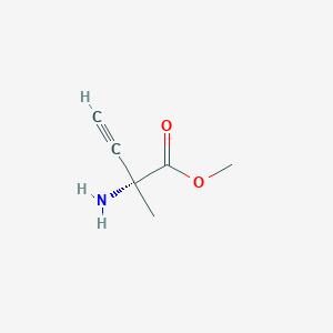 molecular formula C6H9NO2 B037746 methyl (2R)-2-amino-2-methylbut-3-ynoate CAS No. 115228-55-2