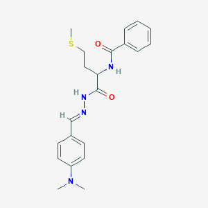 molecular formula C21H26N4O2S B377463 N-[1-({2-[4-(dimethylamino)benzylidene]hydrazino}carbonyl)-3-(methylsulfanyl)propyl]benzamide 