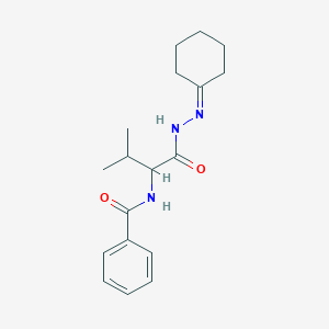 molecular formula C18H25N3O2 B377464 N-{1-[(2-cyclohexylidenehydrazino)carbonyl]-2-methylpropyl}benzamide 