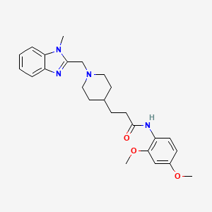 molecular formula C25H32N4O3 B3774664 N-(2,4-dimethoxyphenyl)-3-{1-[(1-methyl-1H-benzimidazol-2-yl)methyl]-4-piperidinyl}propanamide 