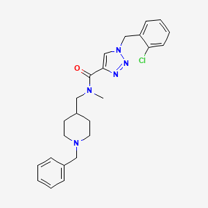 molecular formula C24H28ClN5O B3774725 N-[(1-benzyl-4-piperidinyl)methyl]-1-(2-chlorobenzyl)-N-methyl-1H-1,2,3-triazole-4-carboxamide 