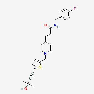 molecular formula C25H31FN2O2S B3774753 N-(4-fluorobenzyl)-3-(1-{[5-(3-hydroxy-3-methyl-1-butyn-1-yl)-2-thienyl]methyl}-4-piperidinyl)propanamide 