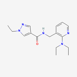 molecular formula C16H23N5O B3774768 N-{[2-(diethylamino)-3-pyridinyl]methyl}-1-ethyl-1H-pyrazole-4-carboxamide 