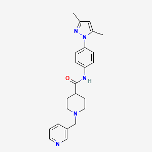 molecular formula C23H27N5O B3774827 N-[4-(3,5-dimethylpyrazol-1-yl)phenyl]-1-(pyridin-3-ylmethyl)piperidine-4-carboxamide 