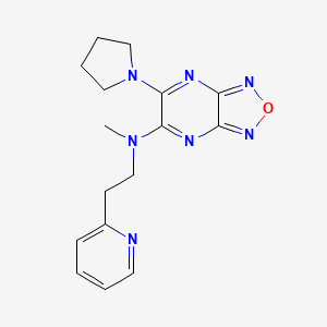 molecular formula C16H19N7O B3774848 N-methyl-N-(2-pyridin-2-ylethyl)-6-pyrrolidin-1-yl-[1,2,5]oxadiazolo[3,4-b]pyrazin-5-amine 