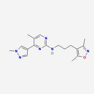 molecular formula C17H22N6O B3774851 N-[3-(3,5-dimethylisoxazol-4-yl)propyl]-5-methyl-4-(1-methyl-1H-pyrazol-4-yl)pyrimidin-2-amine 