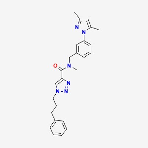 molecular formula C25H28N6O B3774929 N-[3-(3,5-dimethyl-1H-pyrazol-1-yl)benzyl]-N-methyl-1-(3-phenylpropyl)-1H-1,2,3-triazole-4-carboxamide 