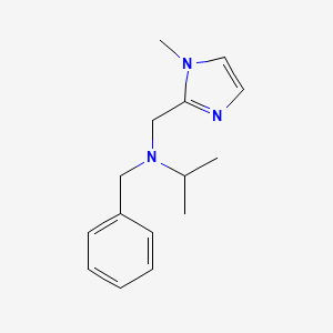 molecular formula C15H21N3 B3774974 N-benzyl-N-[(1-methyl-1H-imidazol-2-yl)methyl]propan-2-amine 