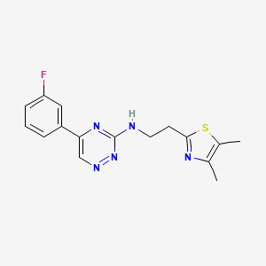 molecular formula C16H16FN5S B3774986 N-[2-(4,5-dimethyl-1,3-thiazol-2-yl)ethyl]-5-(3-fluorophenyl)-1,2,4-triazin-3-amine 