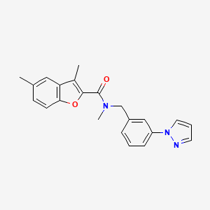 molecular formula C22H21N3O2 B3775122 N,3,5-trimethyl-N-[3-(1H-pyrazol-1-yl)benzyl]-1-benzofuran-2-carboxamide 