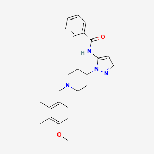 molecular formula C25H30N4O2 B3775213 N-{1-[1-(4-methoxy-2,3-dimethylbenzyl)-4-piperidinyl]-1H-pyrazol-5-yl}benzamide 