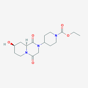 molecular formula C16H25N3O5 B3775260 ethyl 4-[(8R*,9aS*)-8-hydroxy-1,4-dioxooctahydro-2H-pyrido[1,2-a]pyrazin-2-yl]piperidine-1-carboxylate 