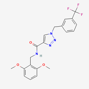 molecular formula C20H19F3N4O3 B3775278 N-(2,6-dimethoxybenzyl)-1-[3-(trifluoromethyl)benzyl]-1H-1,2,3-triazole-4-carboxamide 