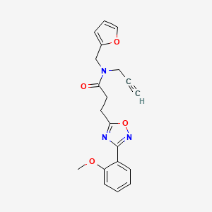 molecular formula C20H19N3O4 B3775287 N-(2-furylmethyl)-3-[3-(2-methoxyphenyl)-1,2,4-oxadiazol-5-yl]-N-prop-2-yn-1-ylpropanamide 