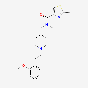 molecular formula C21H29N3O2S B3775344 N-({1-[2-(2-methoxyphenyl)ethyl]-4-piperidinyl}methyl)-N,2-dimethyl-1,3-thiazole-4-carboxamide 