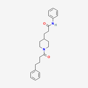 molecular formula C24H30N2O2 B3775358 N-phenyl-3-[1-(4-phenylbutanoyl)-4-piperidinyl]propanamide 