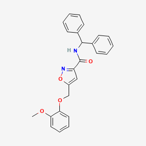 molecular formula C25H22N2O4 B3775379 N-benzhydryl-5-[(2-methoxyphenoxy)methyl]-1,2-oxazole-3-carboxamide 