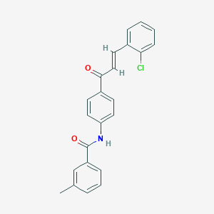 molecular formula C23H18ClNO2 B377540 N-{4-[3-(2-chlorophenyl)acryloyl]phenyl}-3-methylbenzamide 