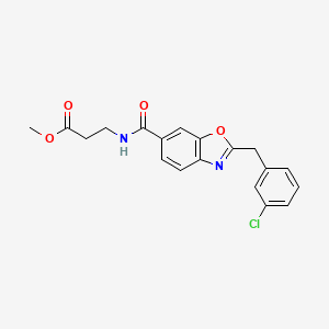 molecular formula C19H17ClN2O4 B3775407 methyl N-{[2-(3-chlorobenzyl)-1,3-benzoxazol-6-yl]carbonyl}-beta-alaninate 