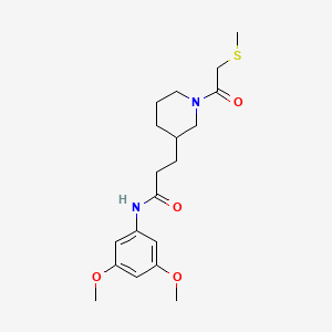 molecular formula C19H28N2O4S B3775447 N-(3,5-dimethoxyphenyl)-3-{1-[(methylthio)acetyl]-3-piperidinyl}propanamide 