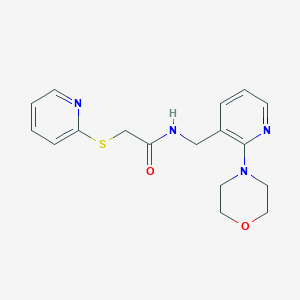 molecular formula C17H20N4O2S B3775449 N-{[2-(4-morpholinyl)-3-pyridinyl]methyl}-2-(2-pyridinylthio)acetamide 