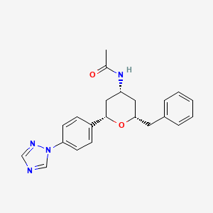 molecular formula C22H24N4O2 B3775465 N-[(2S,4R,6S)-2-benzyl-6-[4-(1,2,4-triazol-1-yl)phenyl]oxan-4-yl]acetamide 