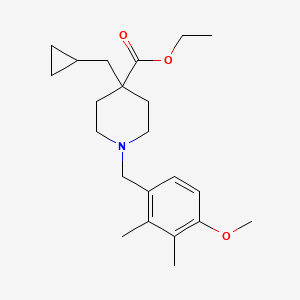 molecular formula C22H33NO3 B3775474 ethyl 4-(cyclopropylmethyl)-1-(4-methoxy-2,3-dimethylbenzyl)-4-piperidinecarboxylate 